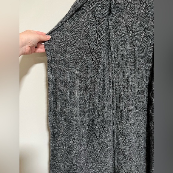 Garnet Hill Gray Wool Alpaca Blend Longline Cardigan Duster Sweater Coat Size XS - Picture 8 of 10